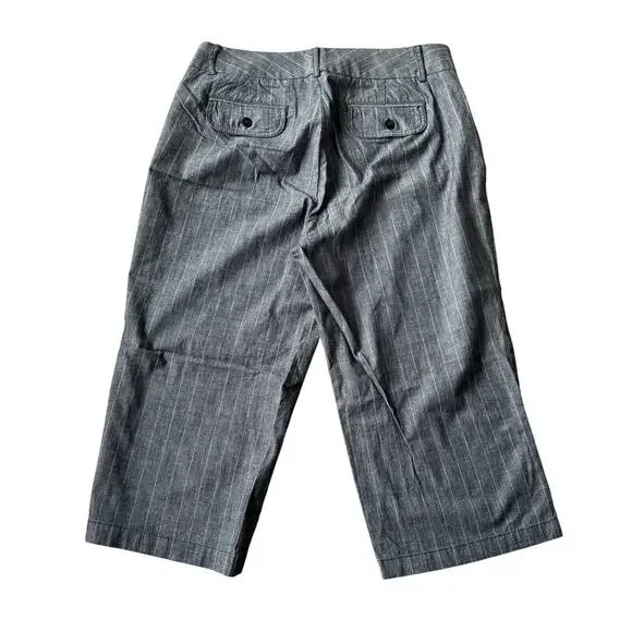 Dockers Ideal Fit Blue White Pinstripe Capri Trousers Size 12 P Preppy Nautical - Picture 8 of 8